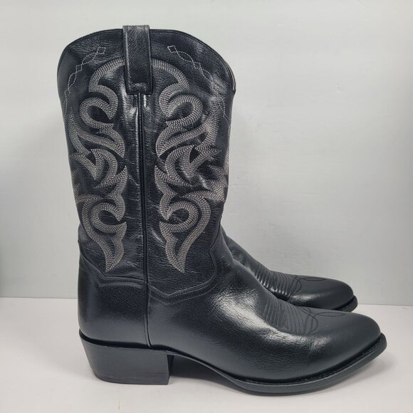 Dan Post Men's Black Leather Western Cowboy Boots DP2210 US Size 13D - Picture 1 of 11